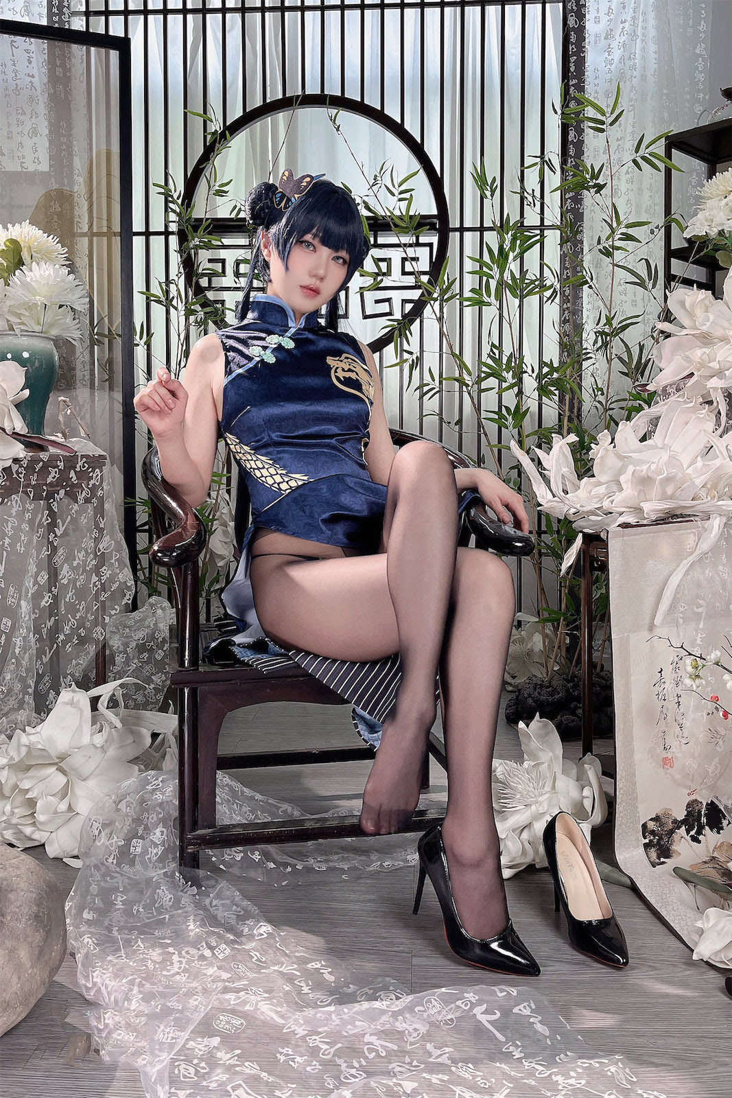 无影喵喵Ghost妃咲旗袍85p13v