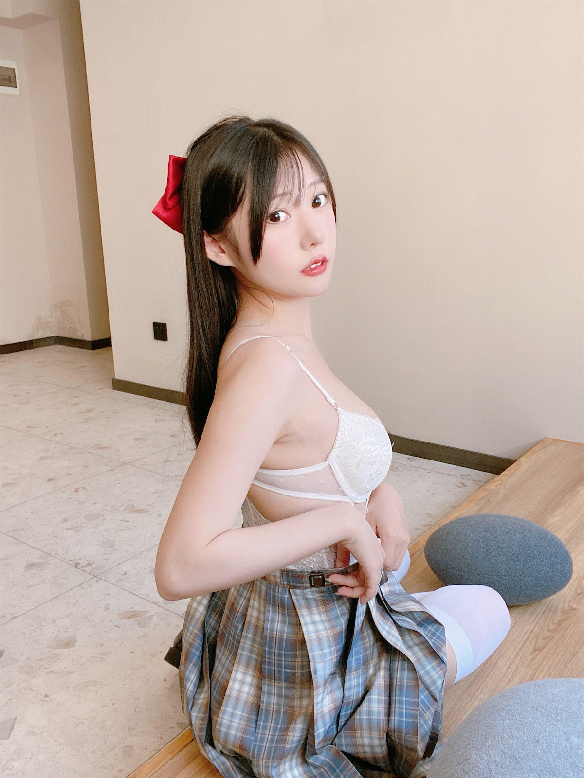 香草喵露露大象JK格子裙30p_4