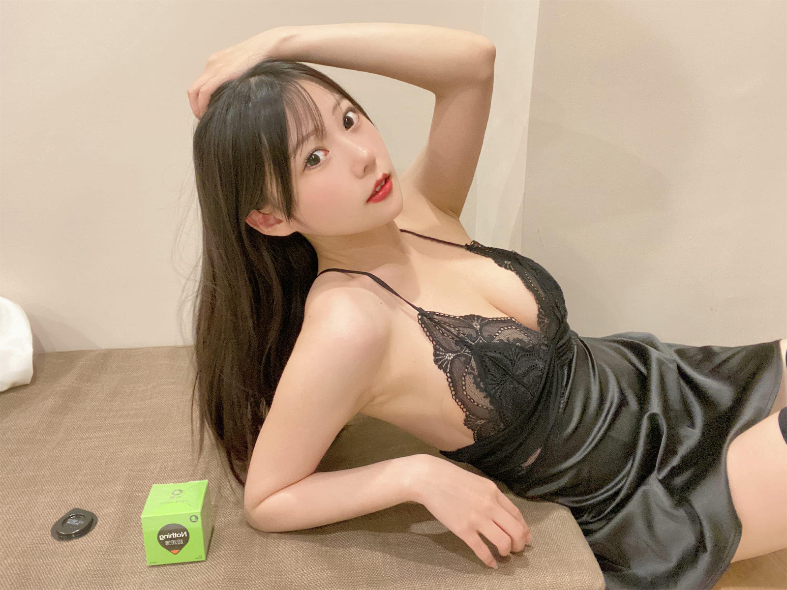 香草喵露露大象黑色吊带睡衣25p_4