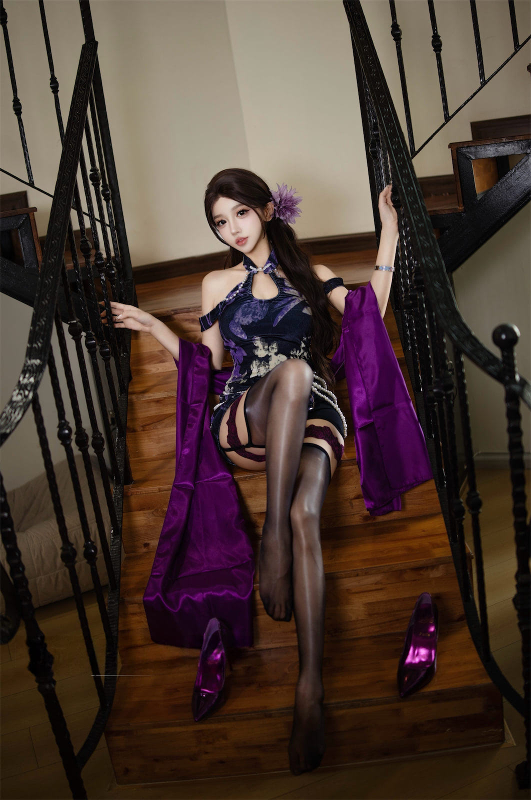 过期米线线喵紫韵旗袍20p_1