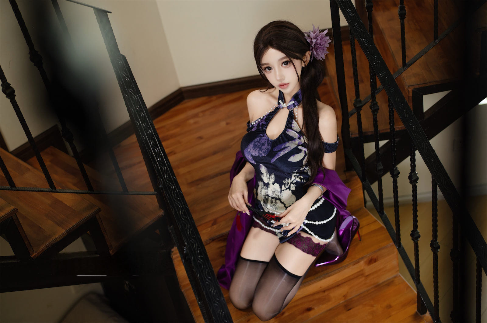 过期米线线喵紫韵旗袍20p_2