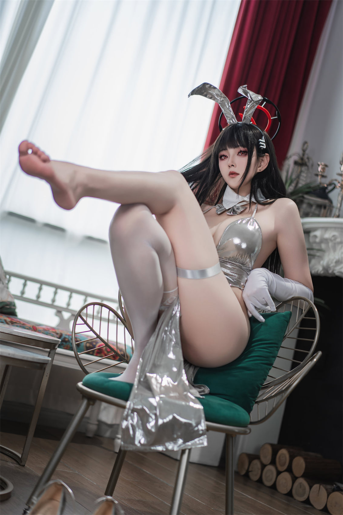 Natsuko_夏夏子蔚蓝档案莉音银礼服72p1v_3