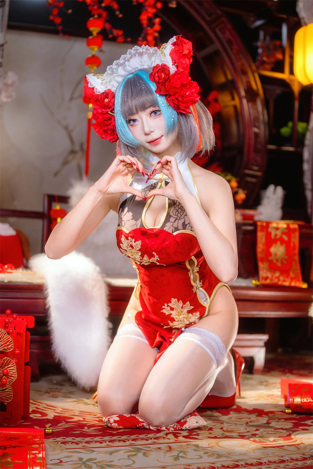 Money冷冷柴郡新年旗袍61p