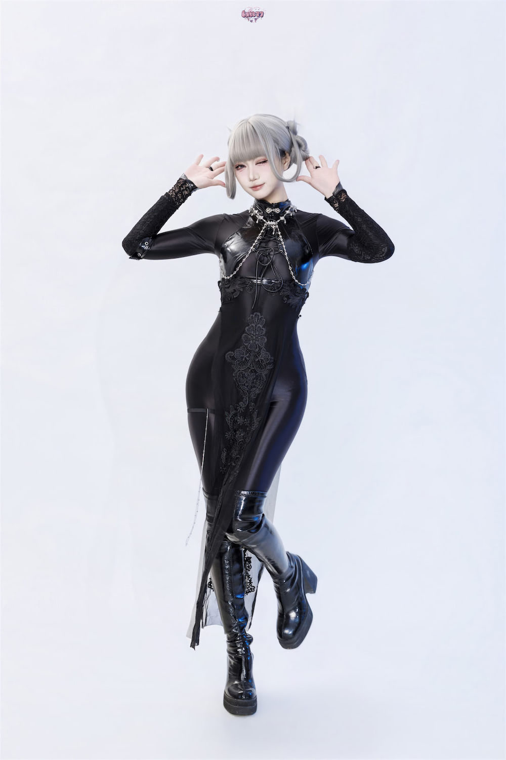 柒柒要乖哦黑靡烟旗袍98p2v_1