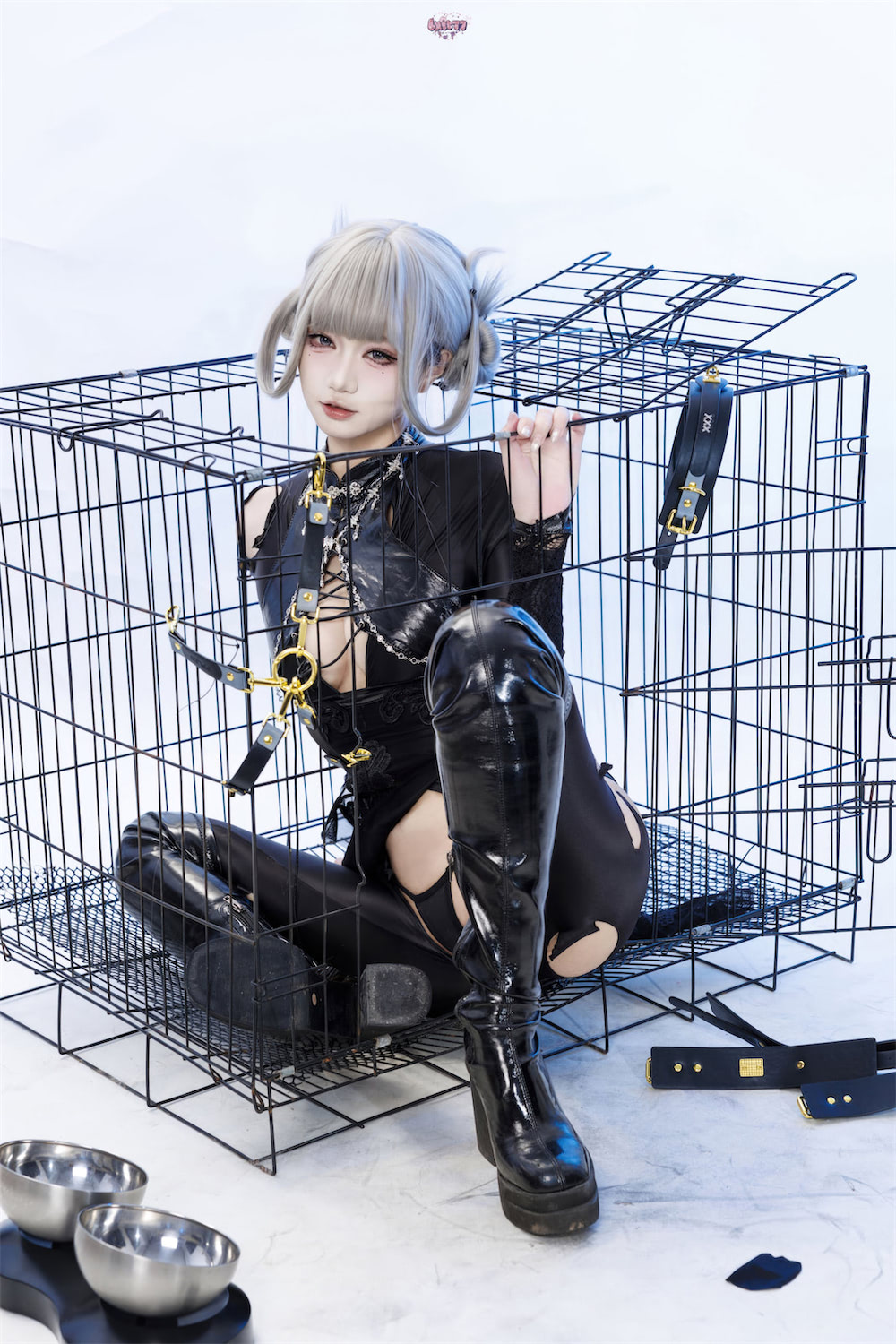 柒柒要乖哦黑靡烟旗袍98p2v_3