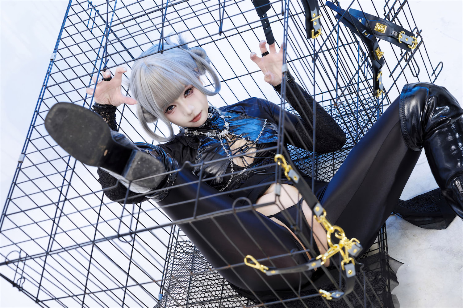 柒柒要乖哦黑靡烟旗袍98p2v_4