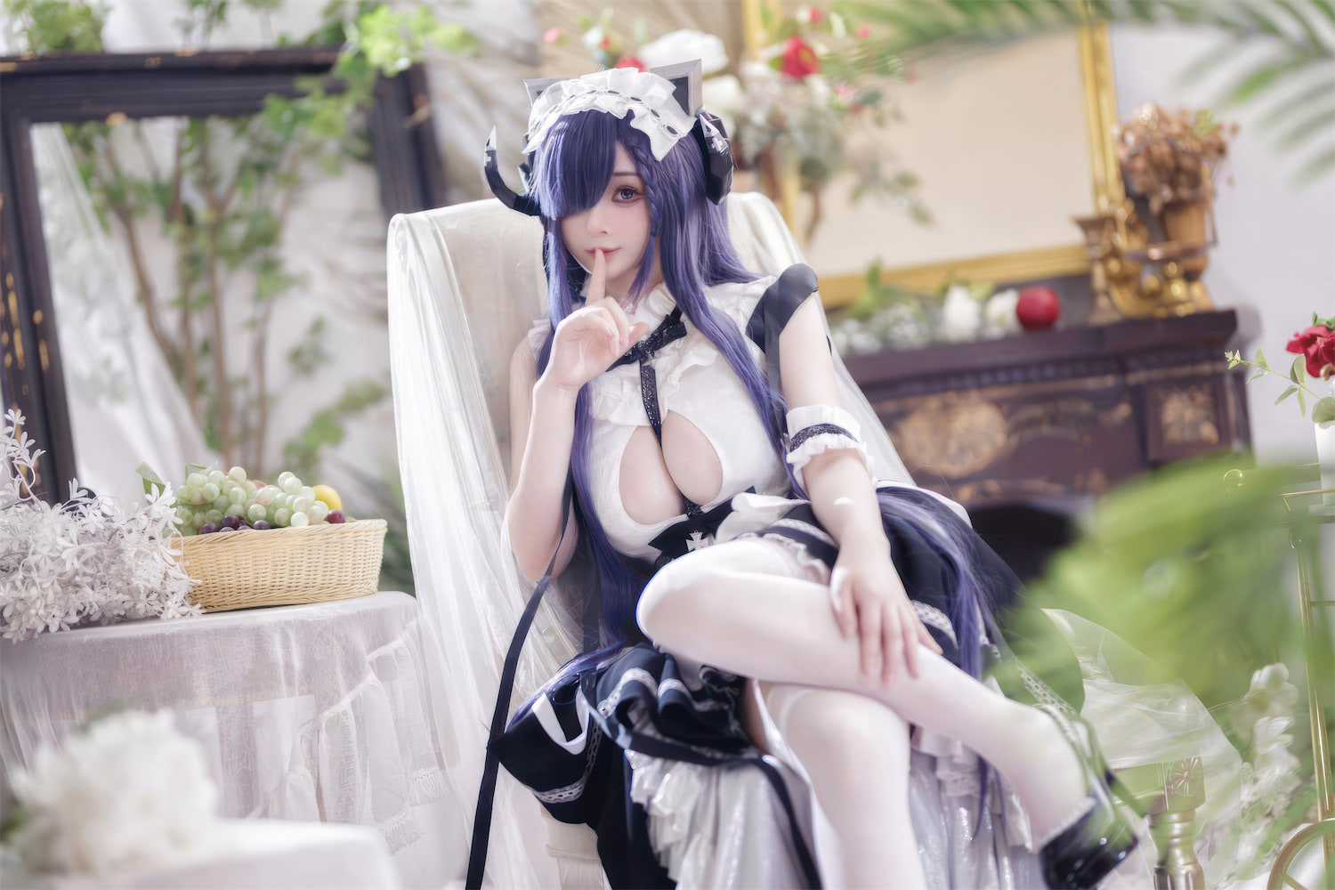 叉子宝宝白泳衣奥古斯特女仆九灵兔女郎53p_4